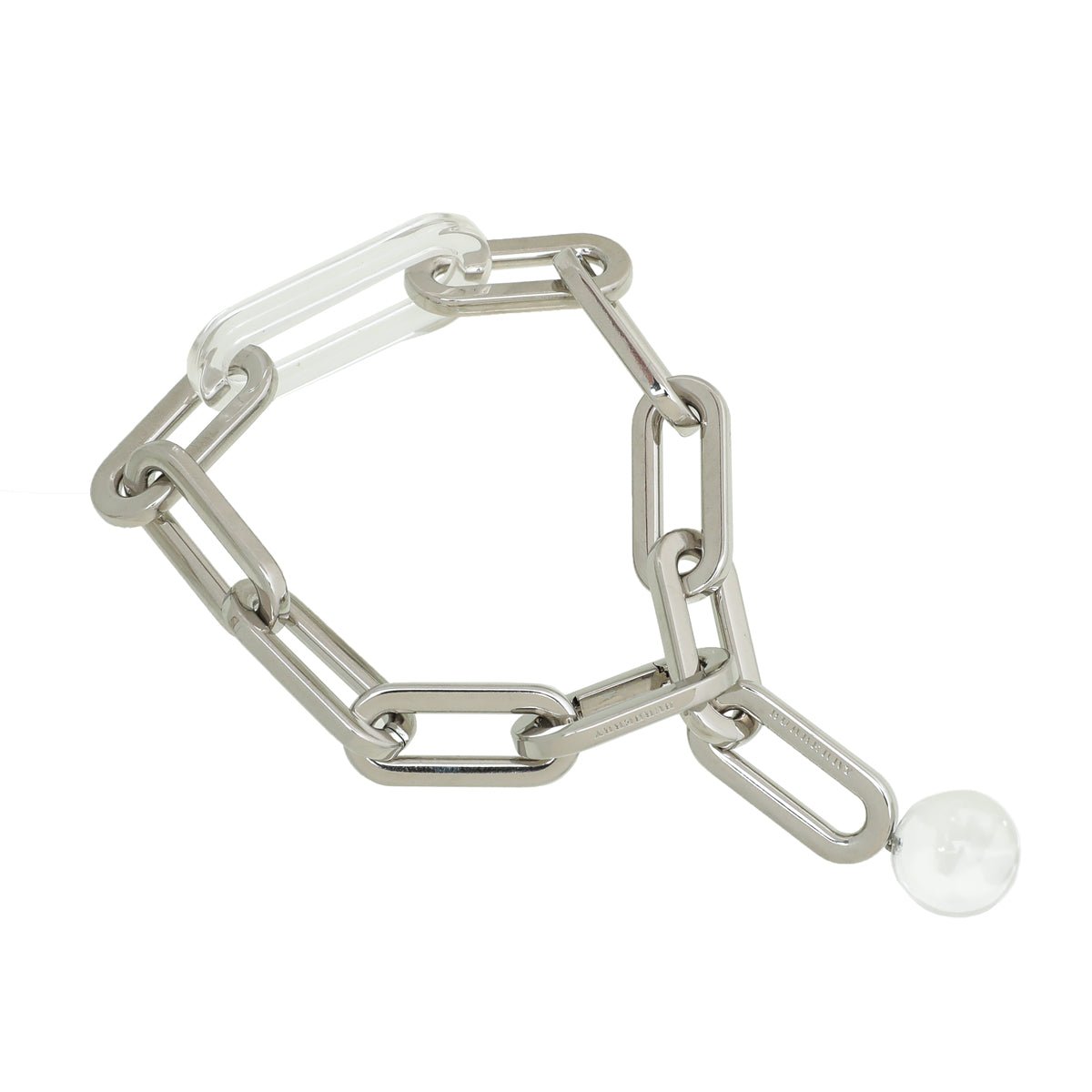 Burberry Palladium Finish Chain Link W- Resin Pearl Bracelet-Burberry-THE CLOSET