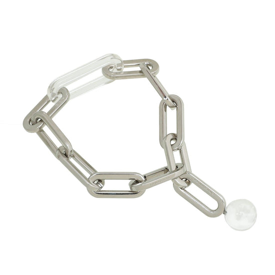 Burberry - Burberry Palladium Finish Chain Link W- Resin Pearl Bracelet | The Closet