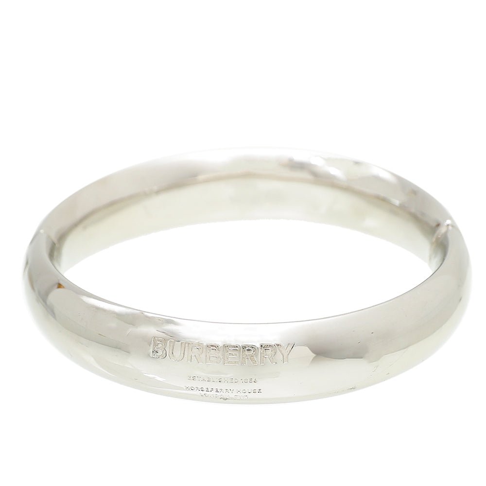 Burberry Palladium Plated Round Horseferry Bangle-Burberry-THE CLOSET