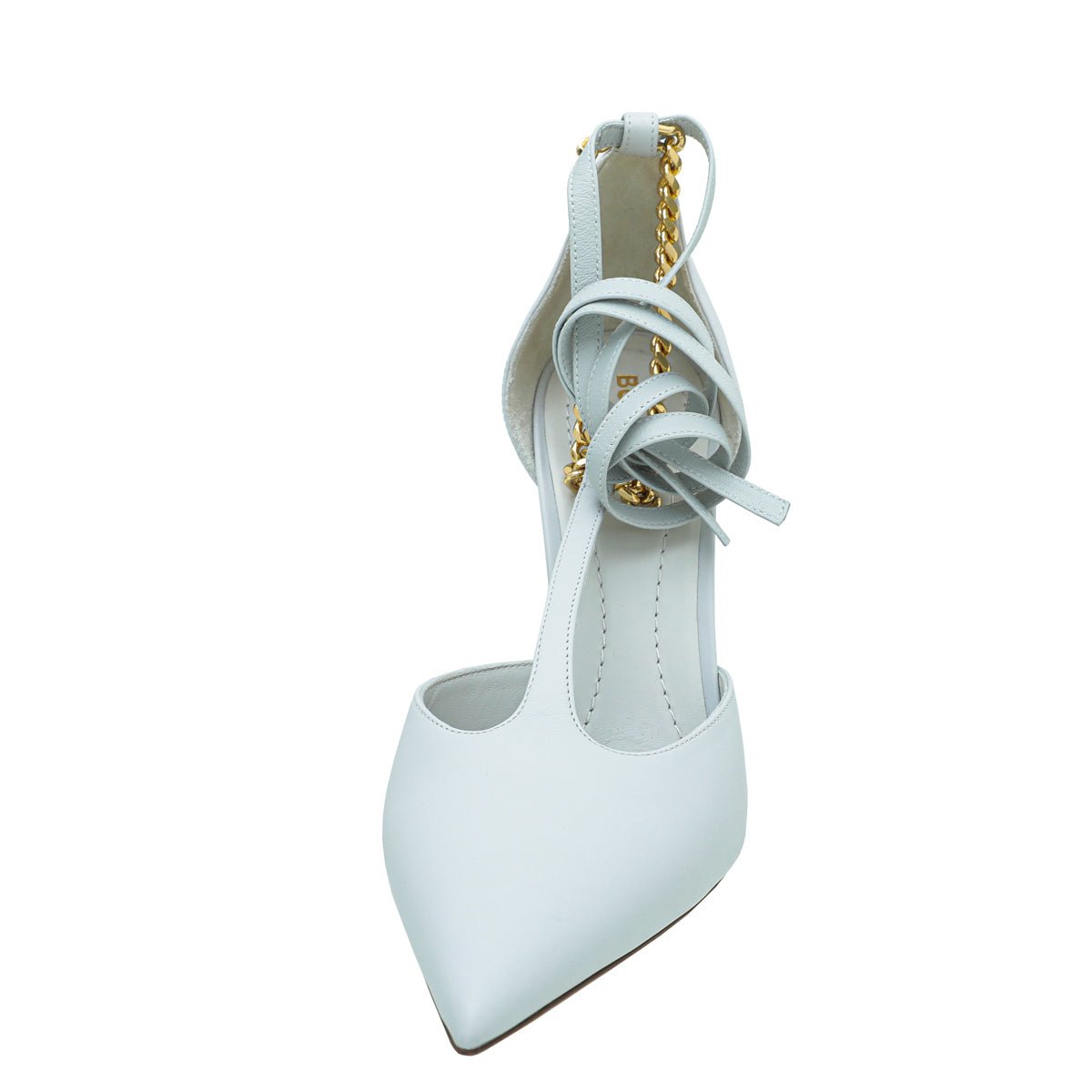 Burberry Pebbled Grey Wellton T Strap Ankle Tie Pump 39-Burberry-THE CLOSET