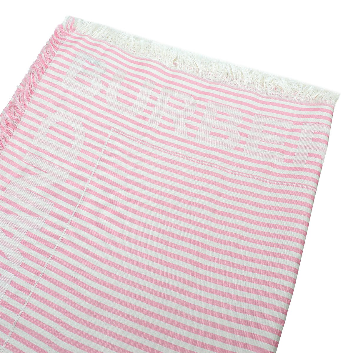 Burberry - Burberry Peony Pink Logo Print Stripe Scarf | The Closet