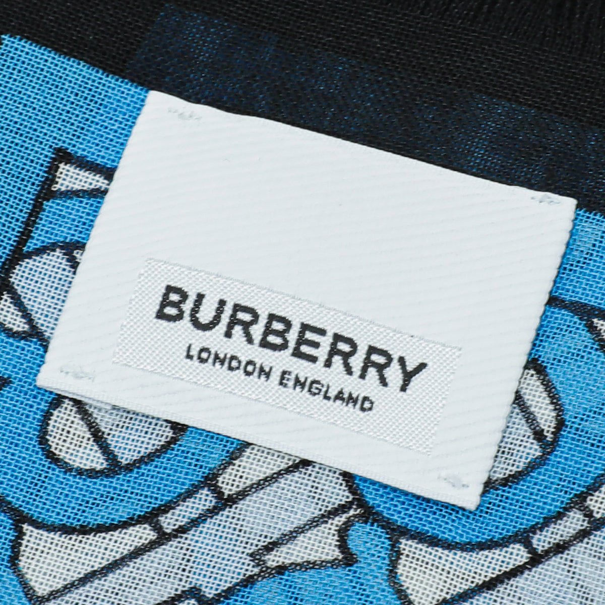 Burberry - Burberry Petrol Blue Monogram Circle Gauze Scarf | The Closet