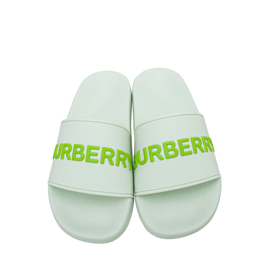 Burberry - Burberry Pistachio Logo Slide Pool Sandal 39 | The Closet