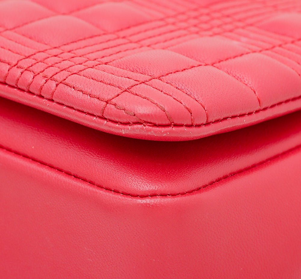 Burberry - Burberry Red TB Logo Quilted Lola Small Bag | The Closet
