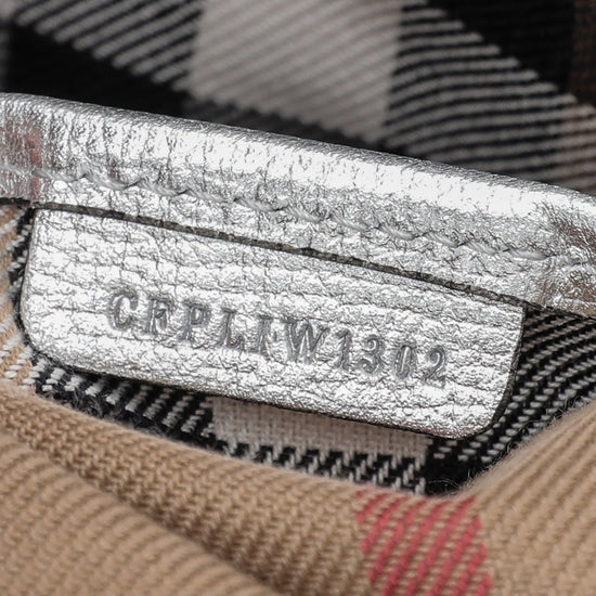 Burberry - Burberry Silver Banner Brogue Details Medium Tote Bag | The Closet
