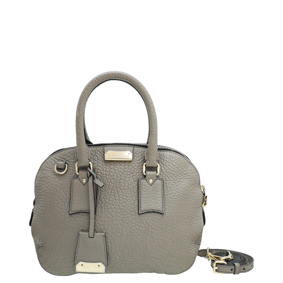 Burberry Taupe Heritage Grain Medium Orchard Bowling Bag-Burberry-THE CLOSET