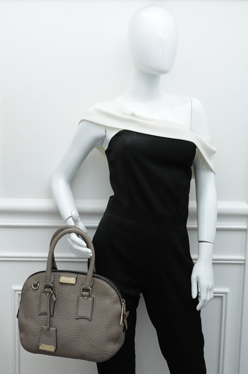 Burberry Taupe Heritage Grain Medium Orchard Bowling Bag-Burberry-THE CLOSET