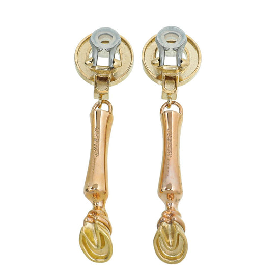Load image into Gallery viewer, Burberry - Burberry Two Tone Horse Hoof Drop Clip On Earrings | The Closet
