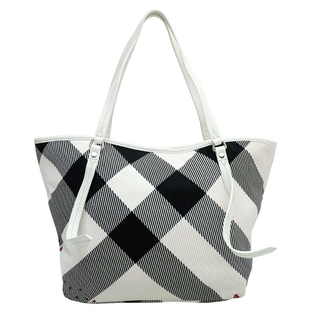Burberry White Multicolor Confetti Heart Cantley Tote Bag-Burberry-THE CLOSET