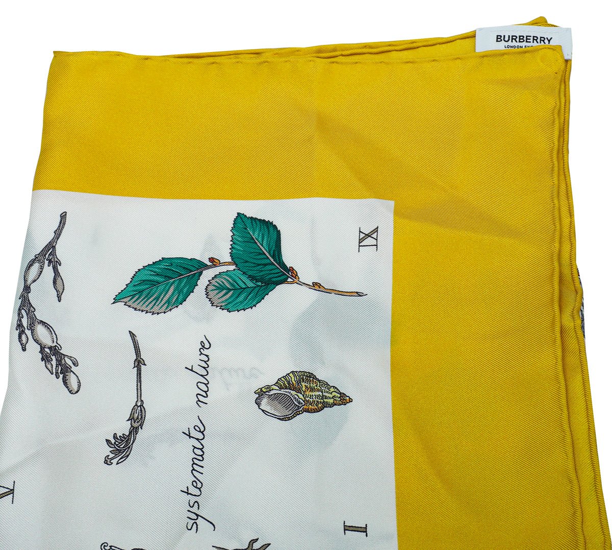 Burberry - Burberry Yellow Botanical Study Print Silk Scarf | The Closet