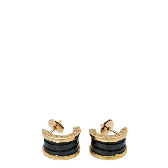 Bvlgari - Bvlgari 18K Pink Gold Black Ceramic B.Zero 1 Earrings | The Closet