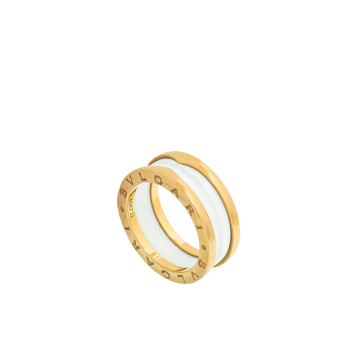 Bvlgari 18K Rose Gold B Zero1 Two Band Ceramic Ring 54-Bvlgari-THE CLOSET