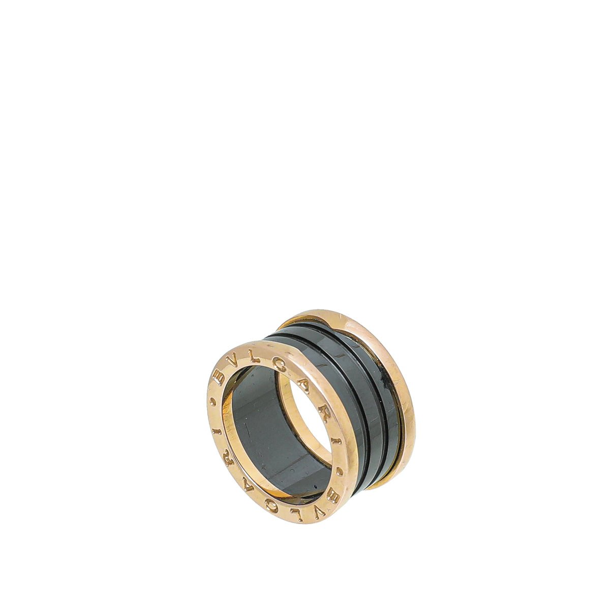 Bvlgari 18K Rose Gold Black Ceramic B Zero1 4 Band Ring 54-Bvlgari-THE CLOSET