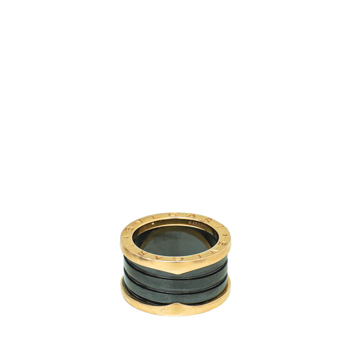 Bvlgari 18K Rose Gold Black Ceramic B.Zero 4 Band Ring 52-Bvlgari-THE CLOSET