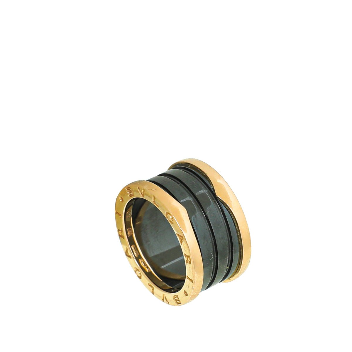 Bvlgari 18K Rose Gold Black Ceramic B.Zero 4 Band Ring 52-Bvlgari-THE CLOSET