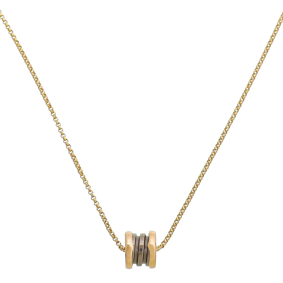 Bvlgari 18K Rose Gold Bronze Ceramic B Zero1 Necklace-Bvlgari-THE CLOSET