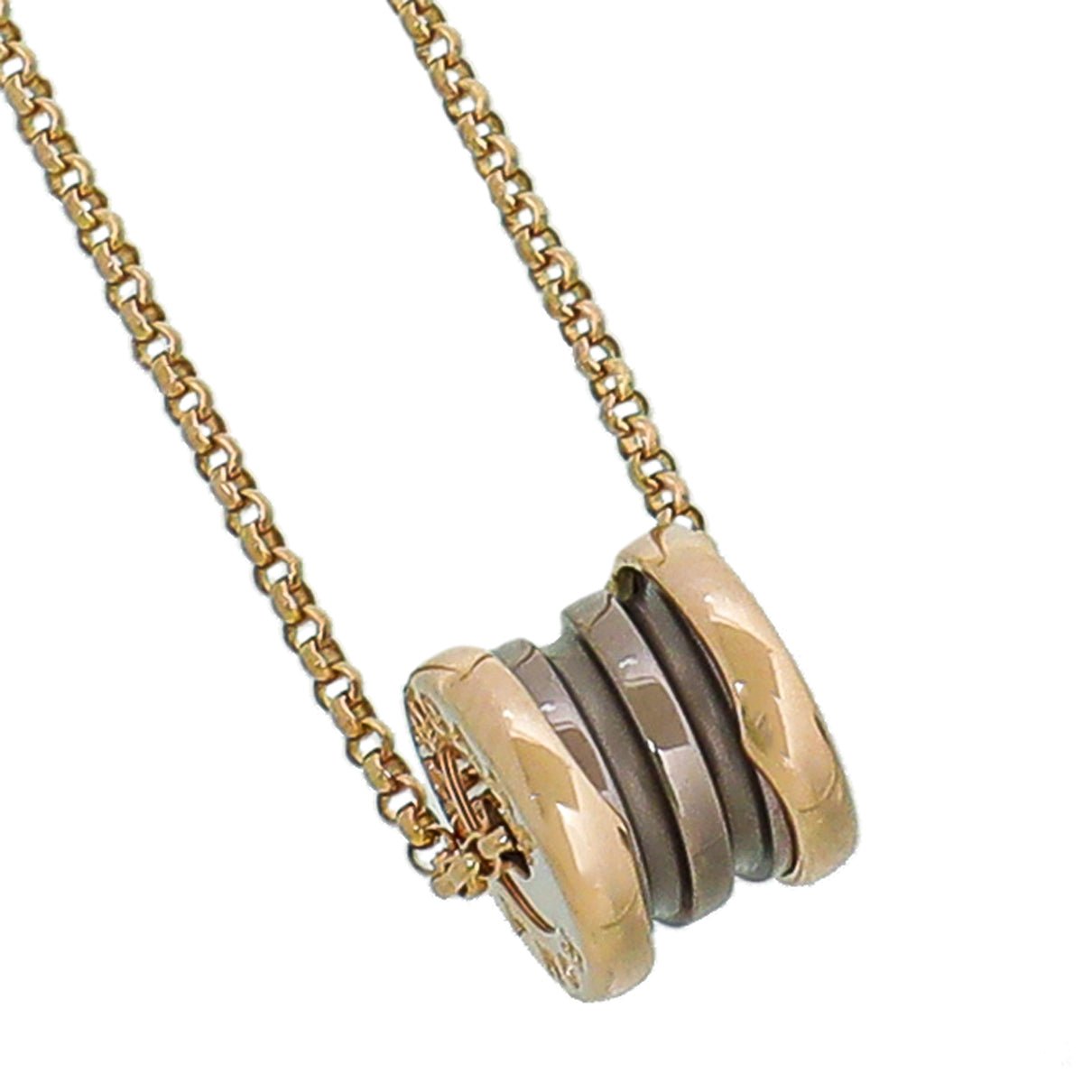 Bvlgari 18K Rose Gold Bronze Ceramic B Zero1 Necklace-Bvlgari-THE CLOSET