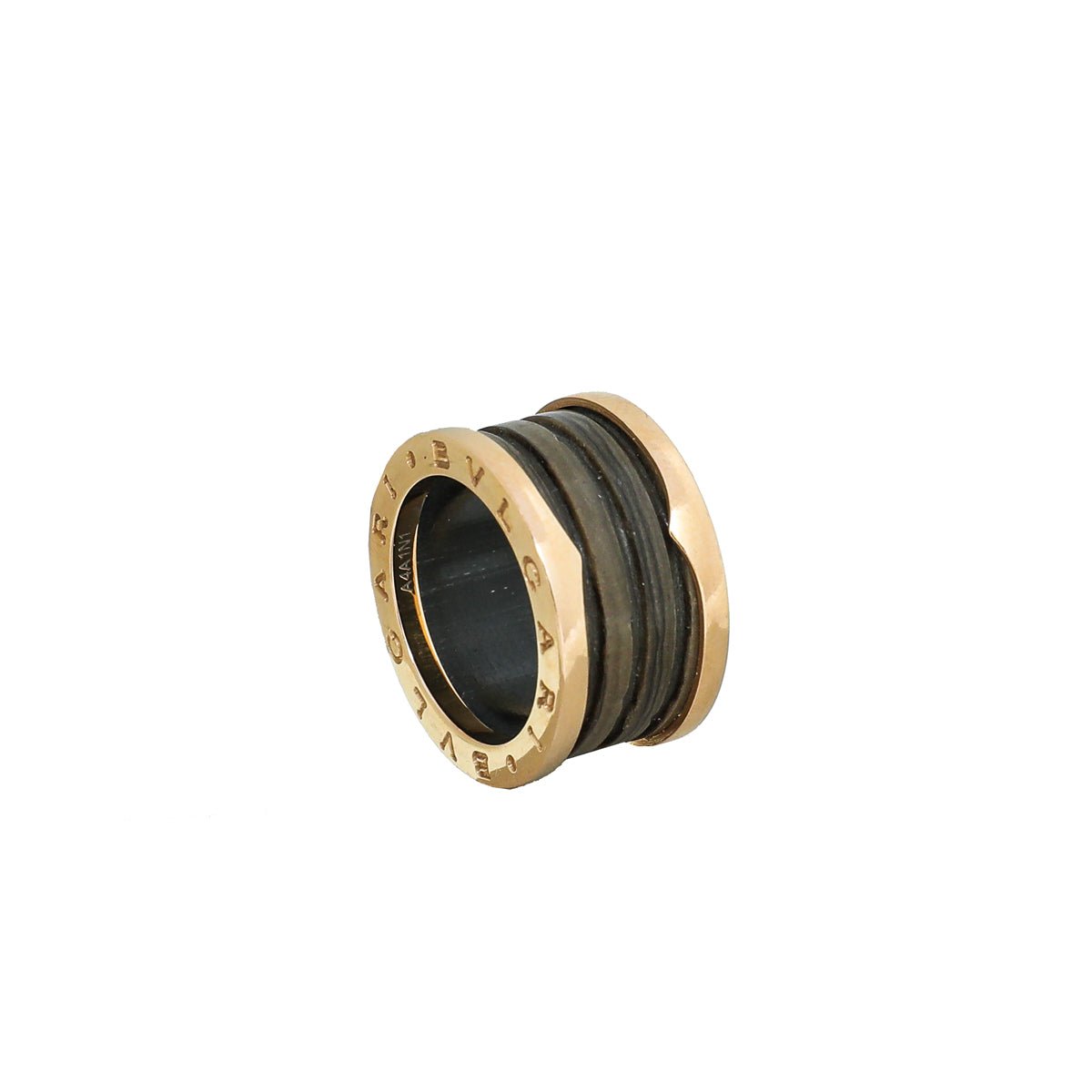 Bvlgari 18K Rose Gold Brown Marble B.Zero 4 Band Ring 51-Bvlgari-THE CLOSET