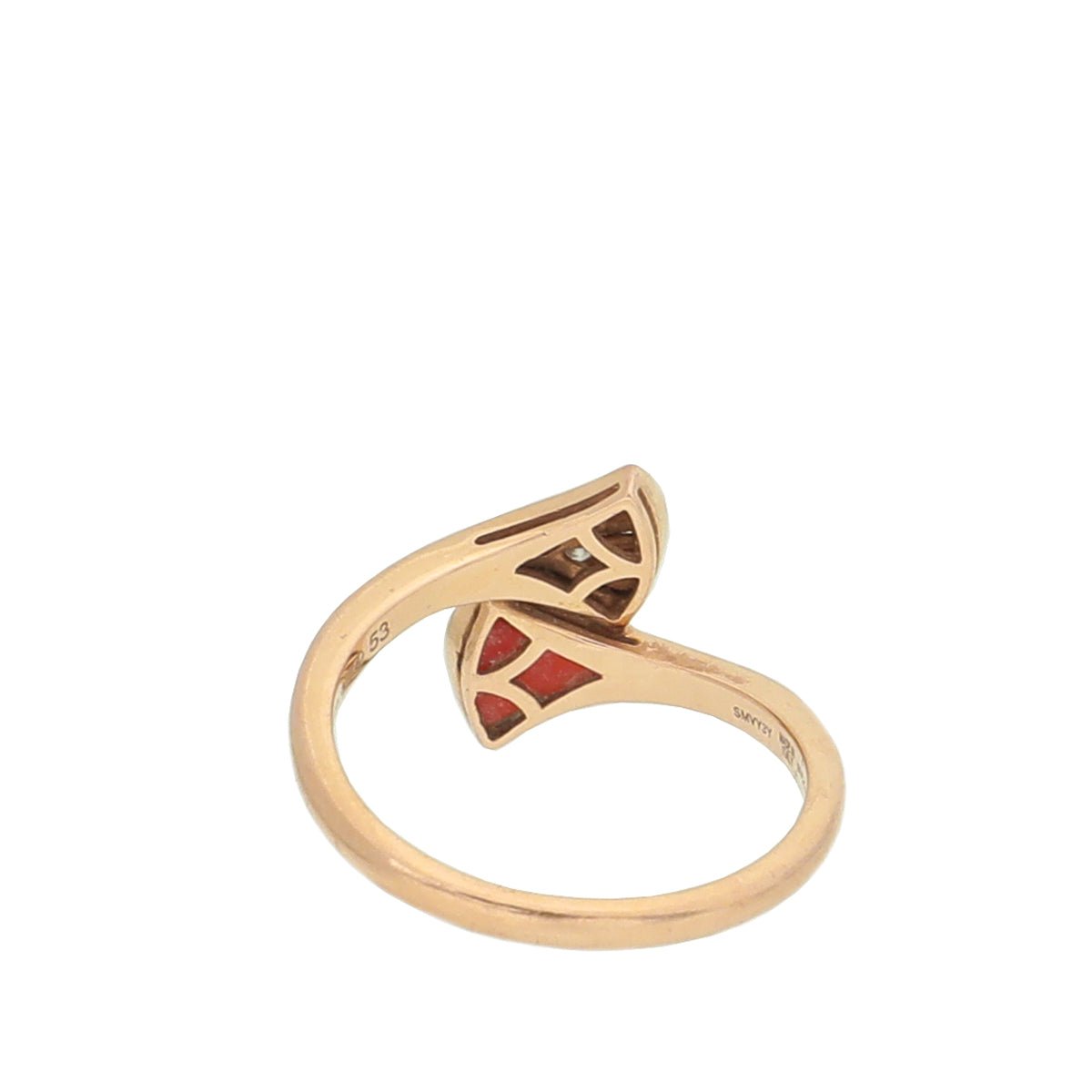 Bvlgari 18K Rose Gold Carnelian Diamond Diva's Dream Ring 53-Bvlgari-THE CLOSET