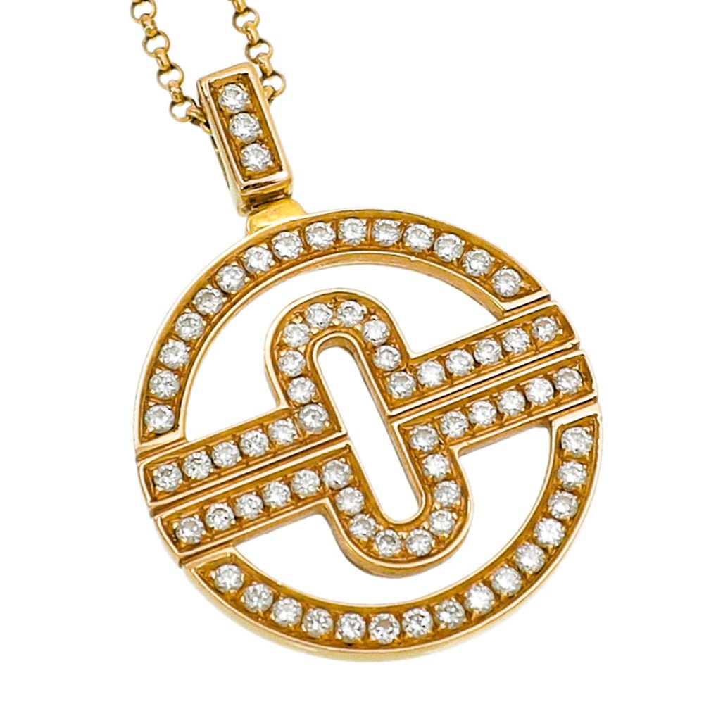 Bvlgari 18K Rose Gold Diamond Parentesi Pendant Necklace-Bvlgari-THE CLOSET