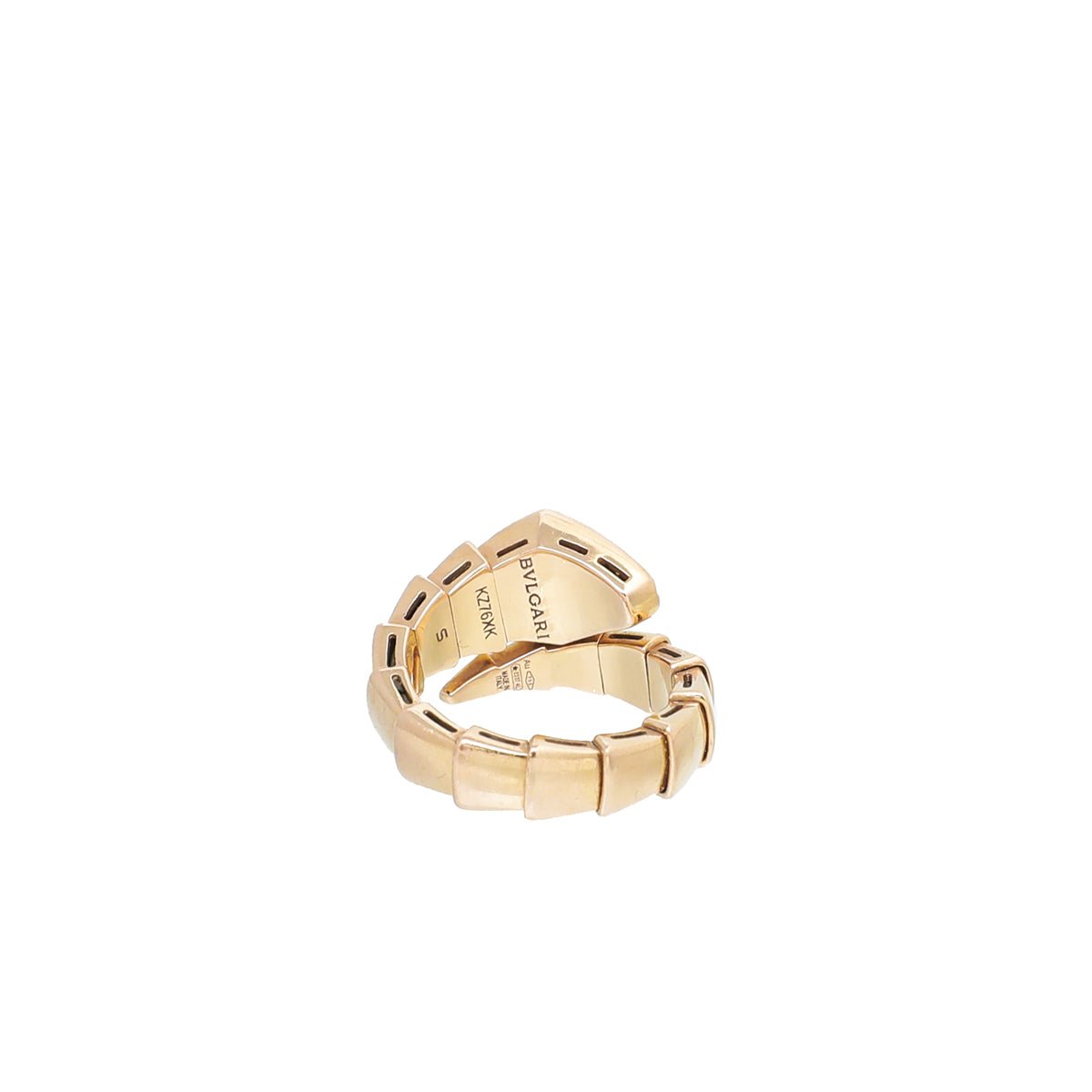 Bvlgari 18K Rose Gold Diamond Serpenti Viper One Coil Ring-Bvlgari-THE CLOSET