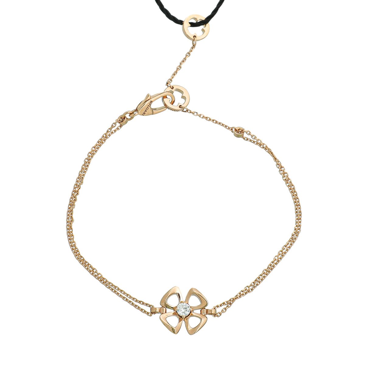 Bvlgari 18K Rose Gold Fiorever Bracelet w/Central Diamond-Bvlgari-THE CLOSET