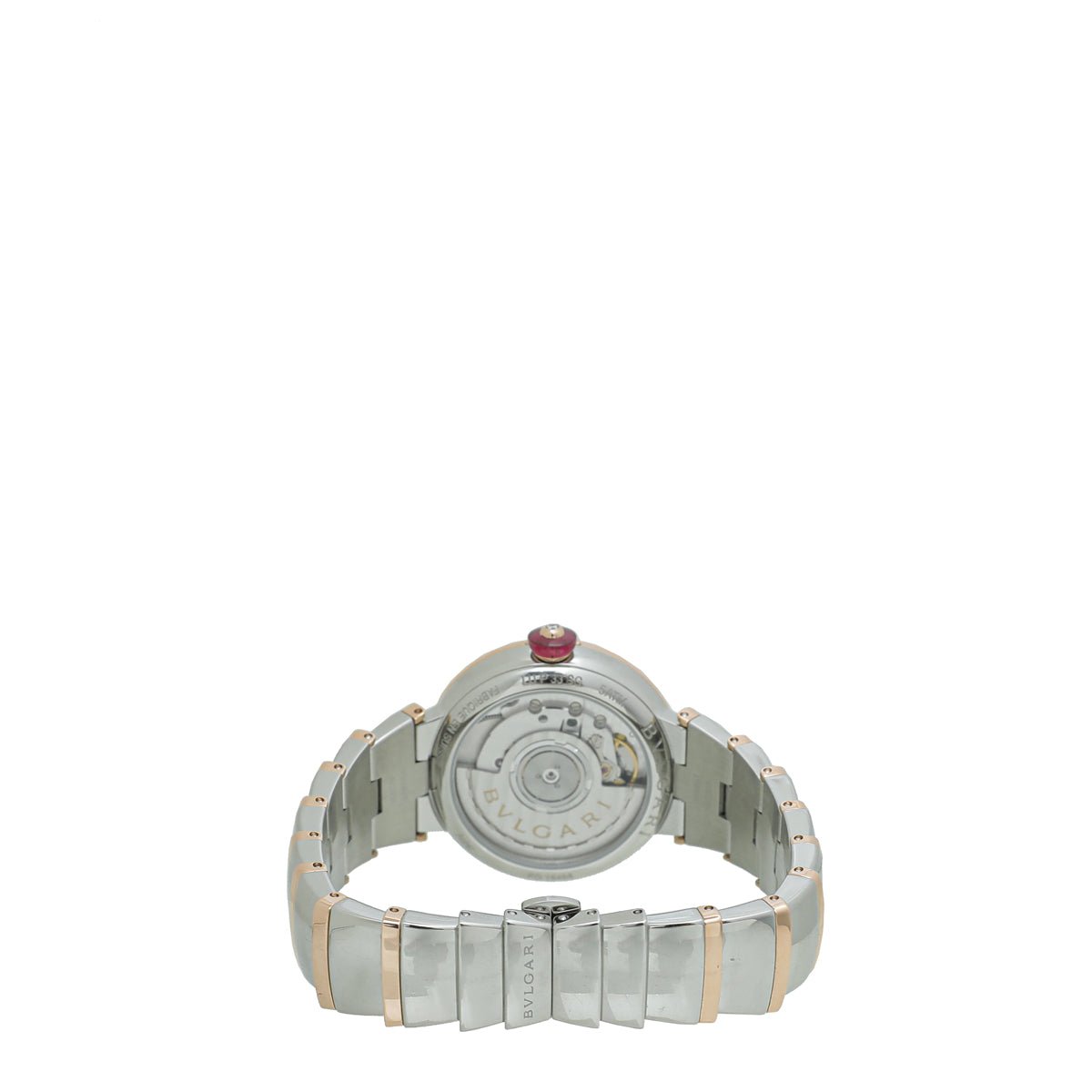 Bvlgari 18K Rose Gold Steel Diamond LVCEA 33mm Watch-Bvlgari-THE CLOSET