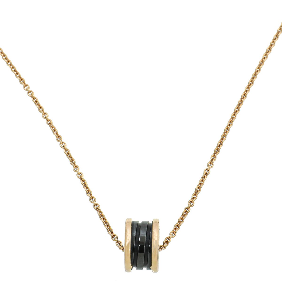 Bvlgari 18K Yellow Gold Black Ceramic B Zero Pendant Necklace-Bvlgari-THE CLOSET