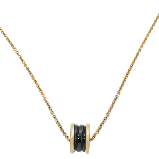 Bvlgari - Bvlgari 18K Yellow Gold Black Ceramic B Zero Pendant Necklace | The Closet