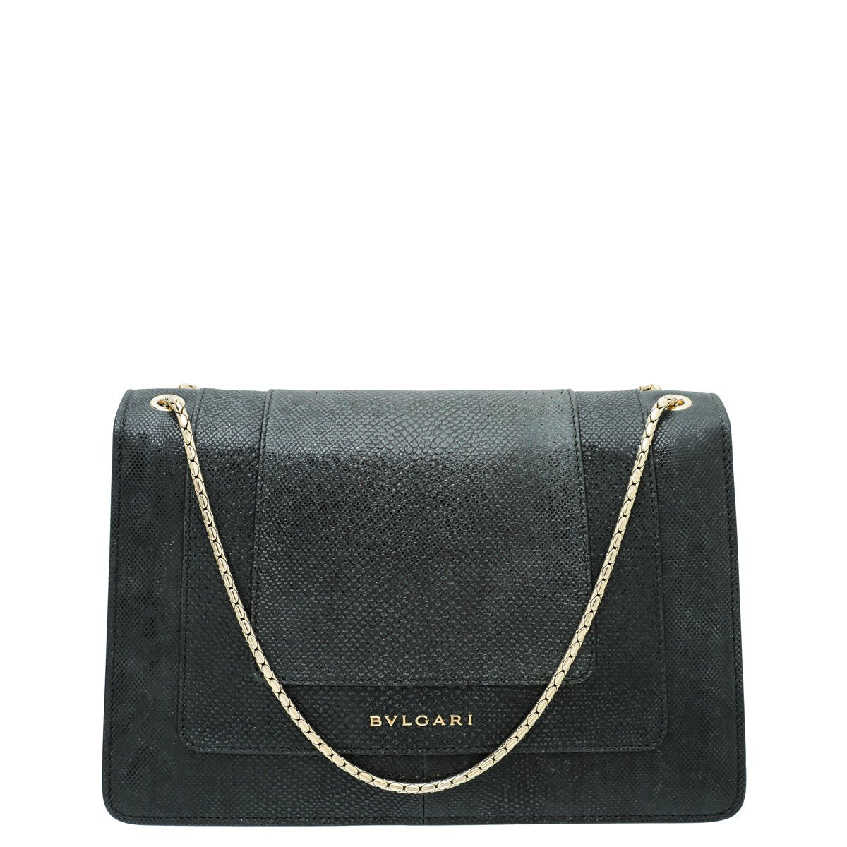 Bvlgari Black Karung Serpenti Forever Metallic Flap Medium Bag-Bvlgari-THE CLOSET
