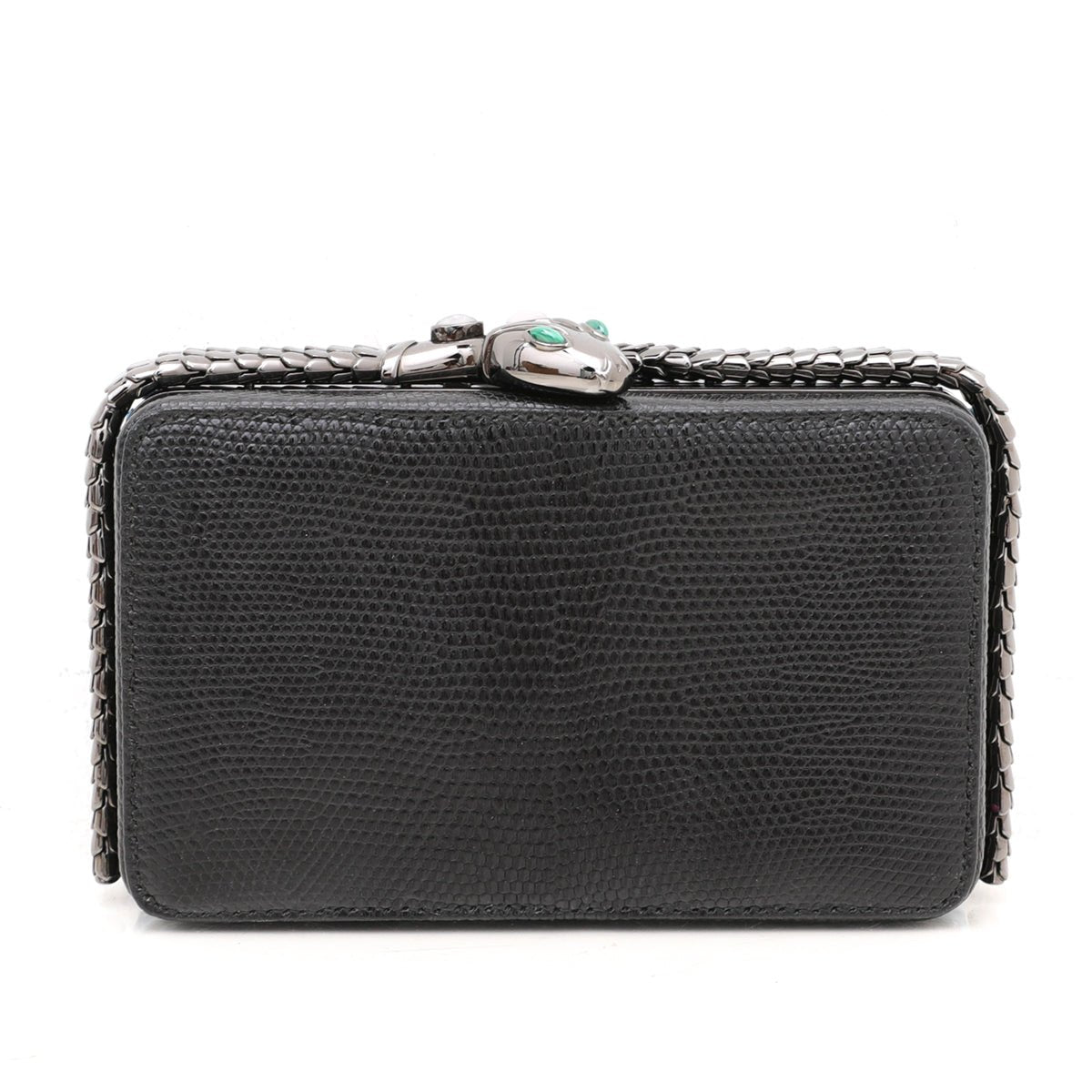 Bvlgari Black Lizard Jade Cocktail Serpenti Clutch-Bvlgari-THE CLOSET