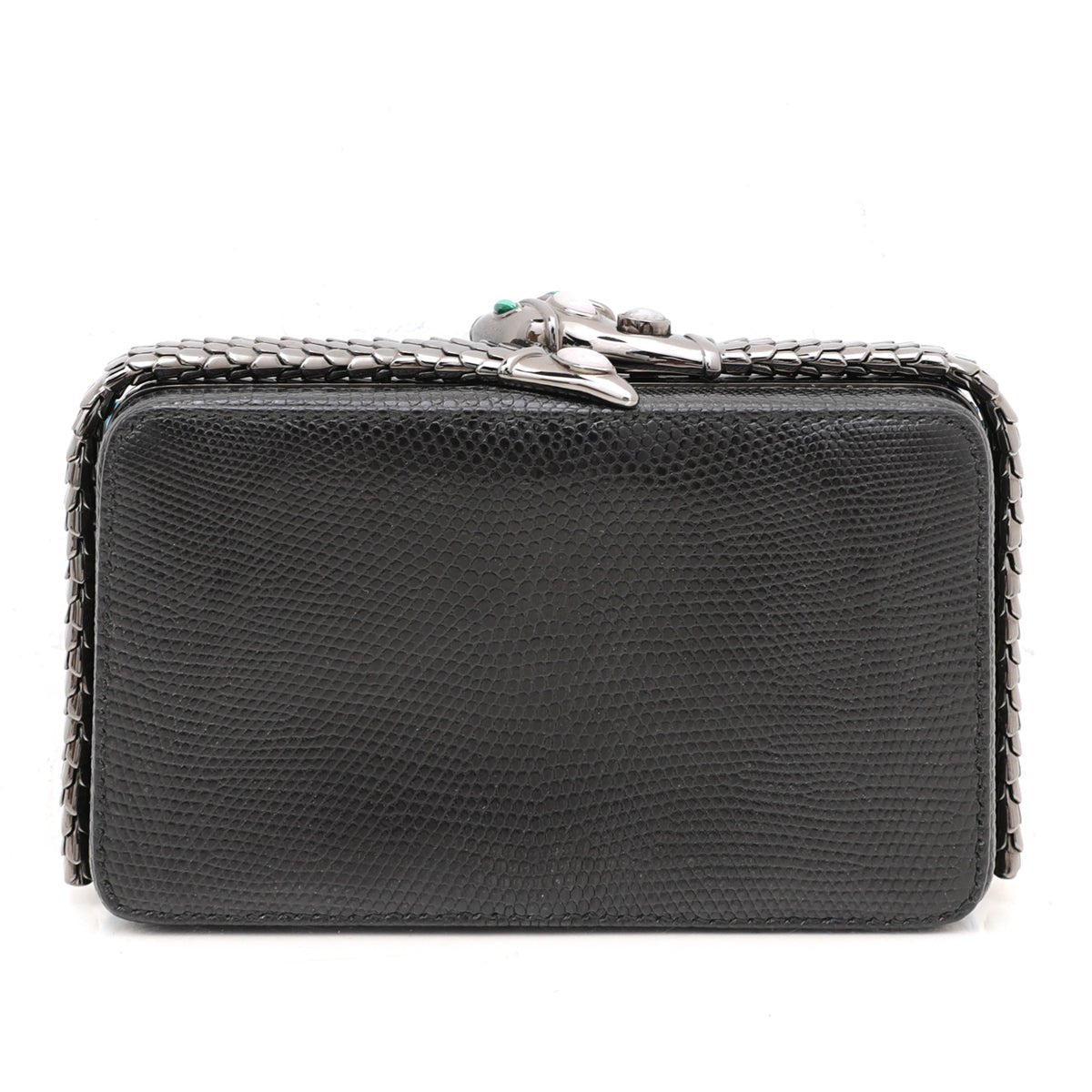 Bvlgari Black Lizard Jade Cocktail Serpenti Clutch-Bvlgari-THE CLOSET