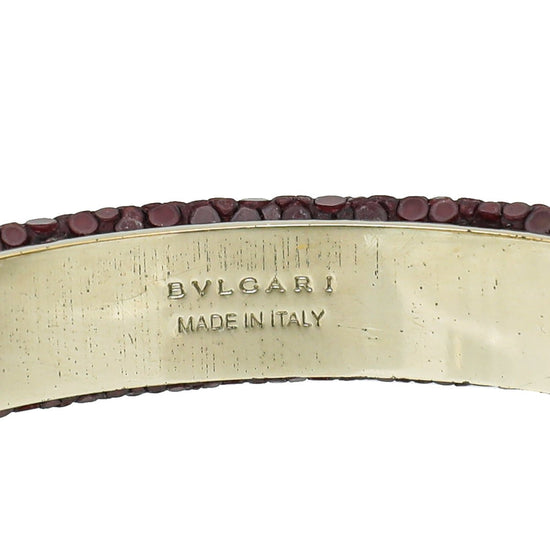 Bvlgari - Bvlgari Burgundy Serpenti Forever Galuchat Cuff Bracelet | The Closet