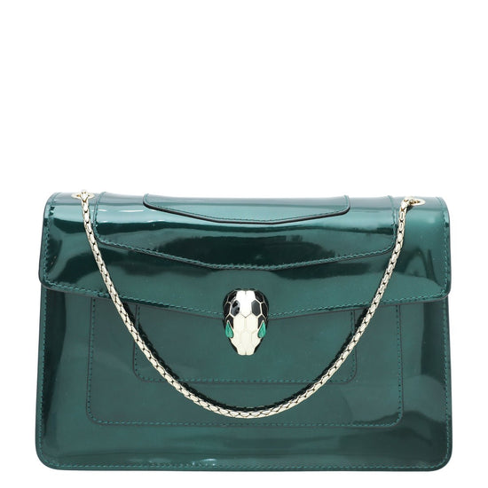 Bvlgari - Bvlgari Emerald Green Serpenti Forever Flap Bag | The Closet