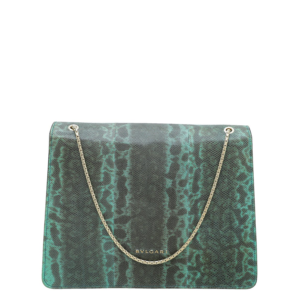 Bvlgari Green Karung Skin Serpenti Forever Flap Chain Large Bag-Bvlgari-THE CLOSET