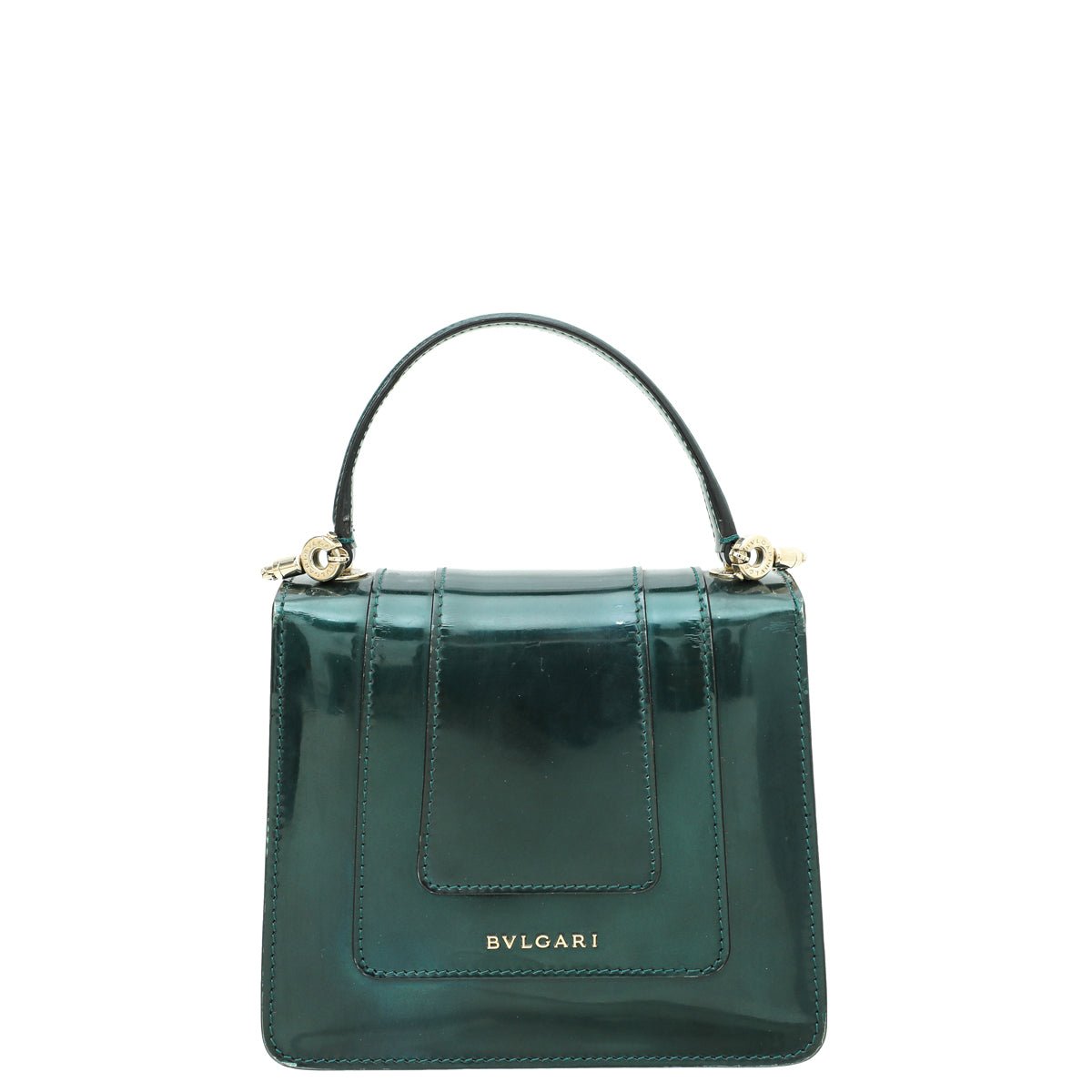 Bvlgari Green Metallic Polished Serpenti Forever Top Handle Bag-Bvlgari-THE CLOSET