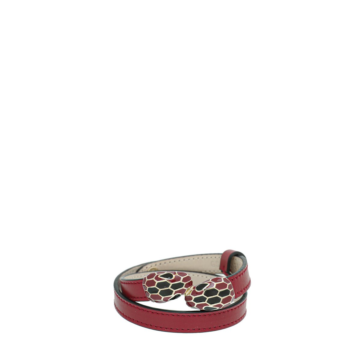 BVLGARI Double Wrap Snake Bracelet in Red