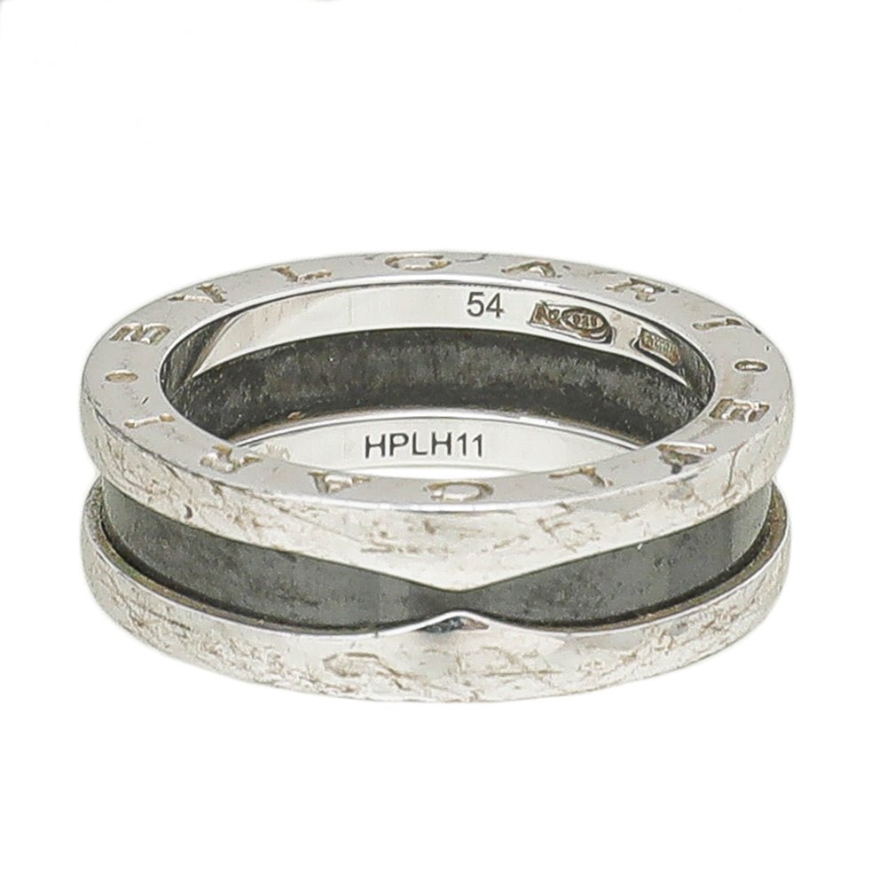 Bvlgari Silver Black Ceramic Save The Children Ring 54-Bvlgari-THE CLOSET