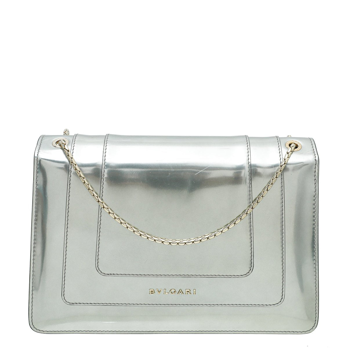 Bvlgari Silver Serpenti Forever Flap Chain Bag-Bvlgari-THE CLOSET