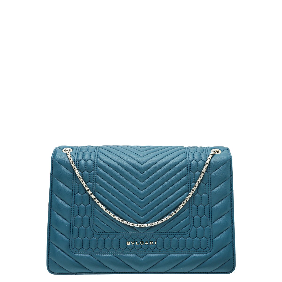 Bvlgari Teal Serpenti Forever Quilted Scaglie Flap Medium Bag-Bvlgari-THE CLOSET