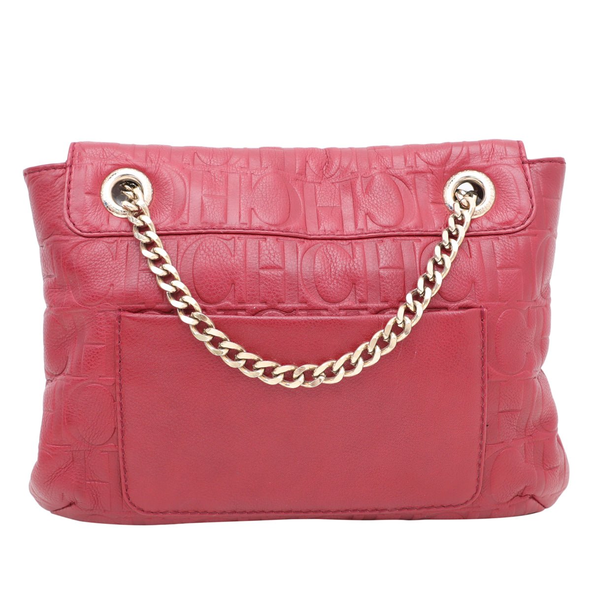 Carolina Herrera Red Monogram Audrey Bow Chain Bag-Carolina Herrera-THE CLOSET