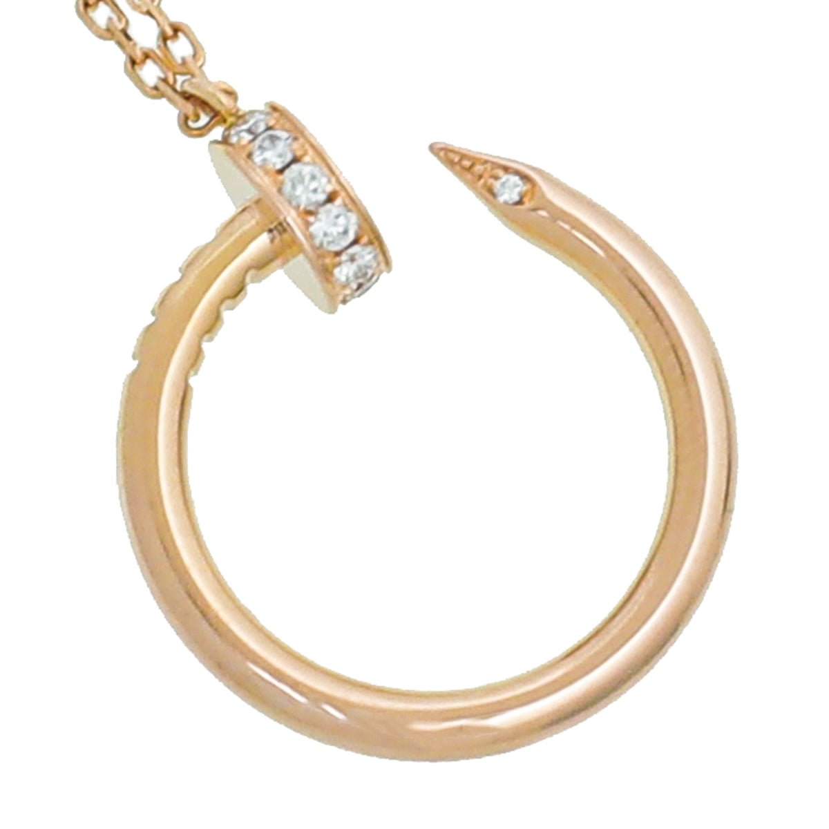 Cartier 18K Pink Gold Diamonds Juste Un Clou Necklace-Cartier-THE CLOSET