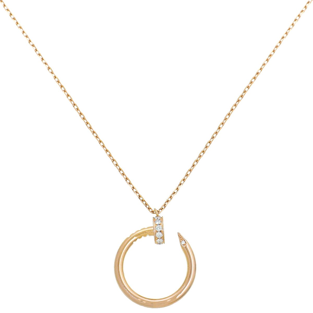 Cartier 18K Pink Gold Diamonds Juste Un Clou Necklace-Cartier-THE CLOSET