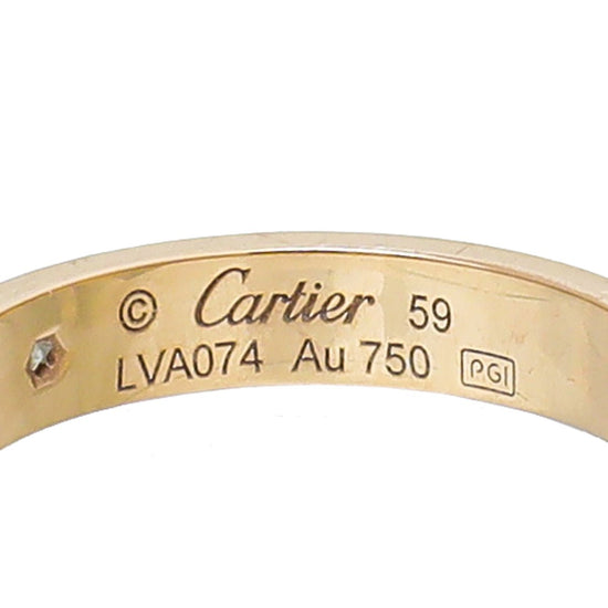 Cartier - Cartier 18K Rose Gold 1 Diamond Love Wedding Band Ring 59 | The Closet