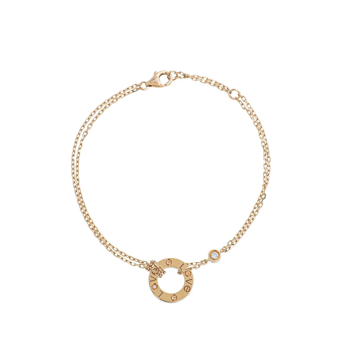 Cartier 18K Rose Gold 2 Diamond Love Bracelet-Cartier-THE CLOSET