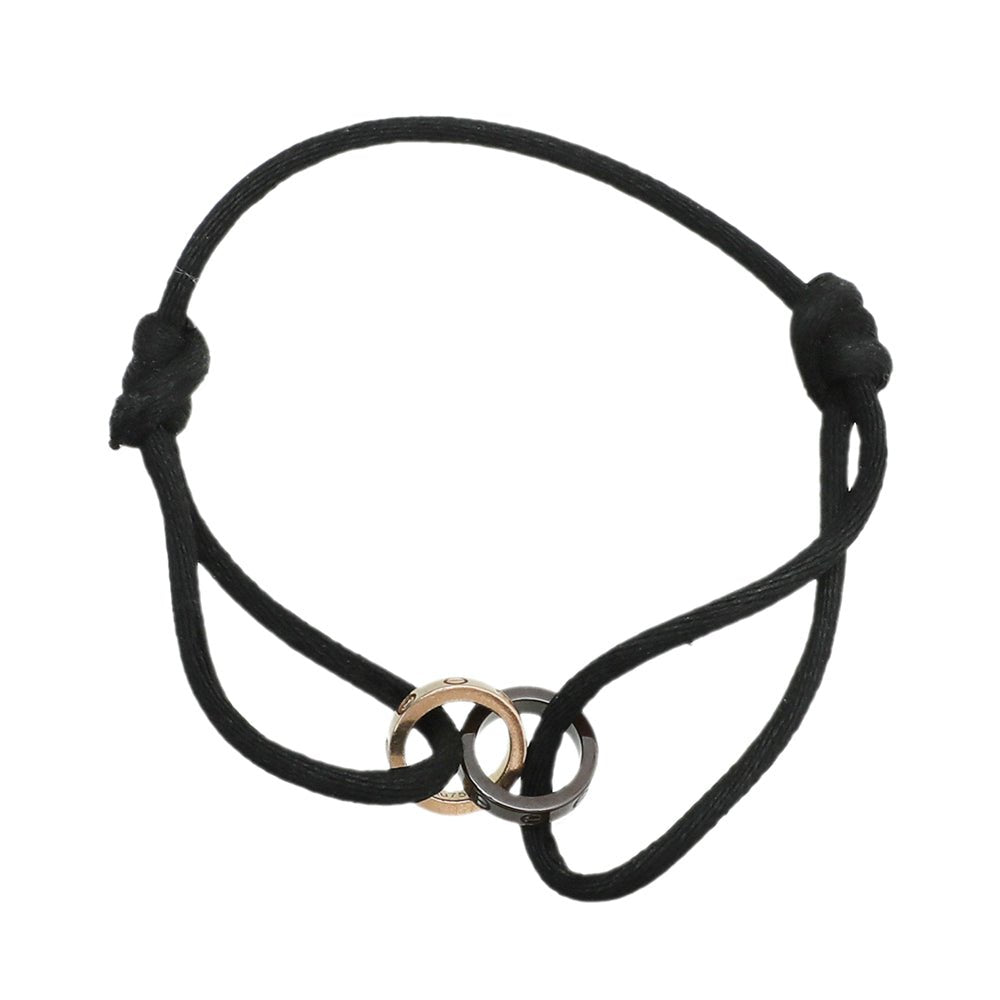 Cartier 18K Rose Gold 4 Diamond Black Ceramic Cord Love Bracelet-Cartier-THE CLOSET