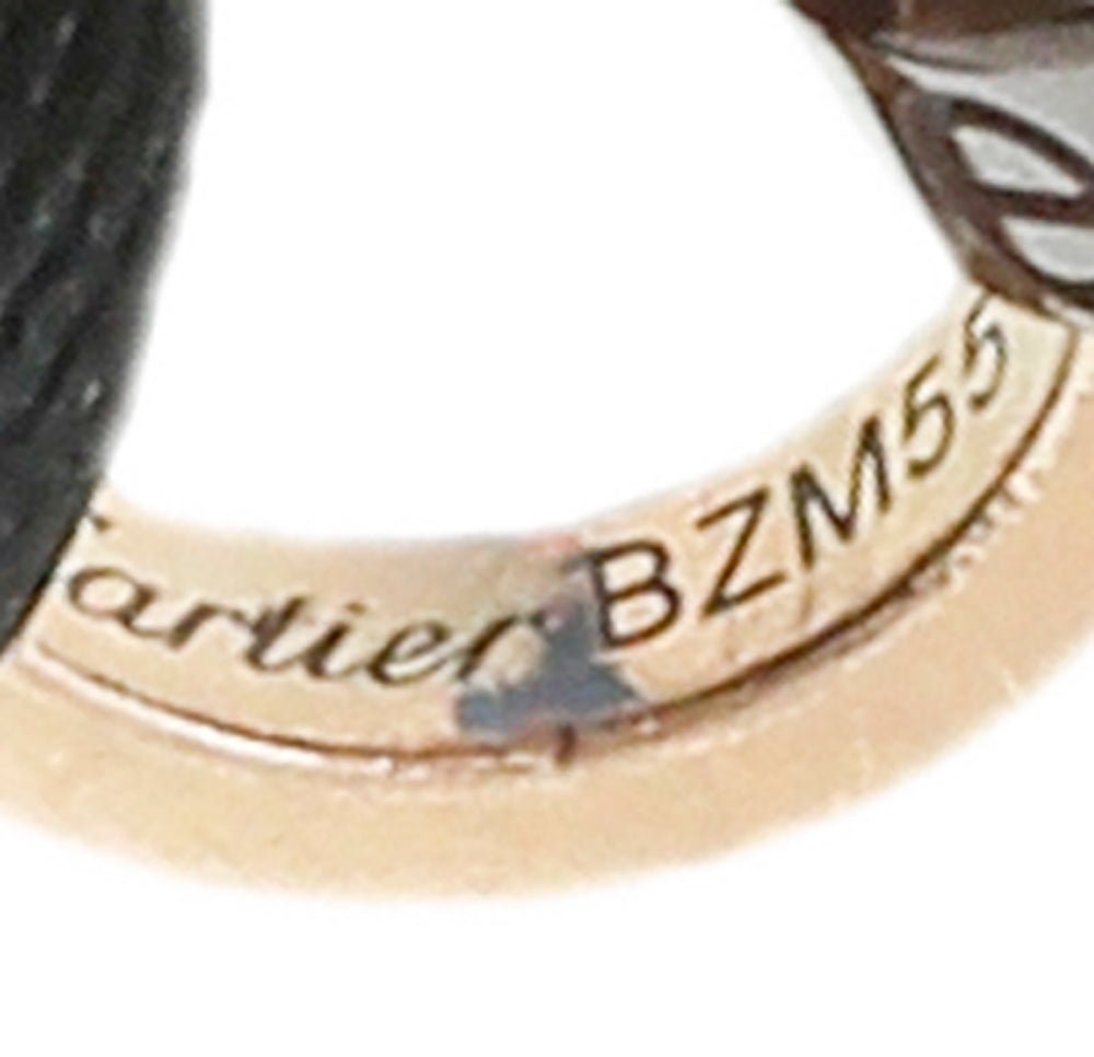 Cartier 18K Rose Gold 4 Diamond Black Ceramic Cord Love Bracelet-Cartier-THE CLOSET