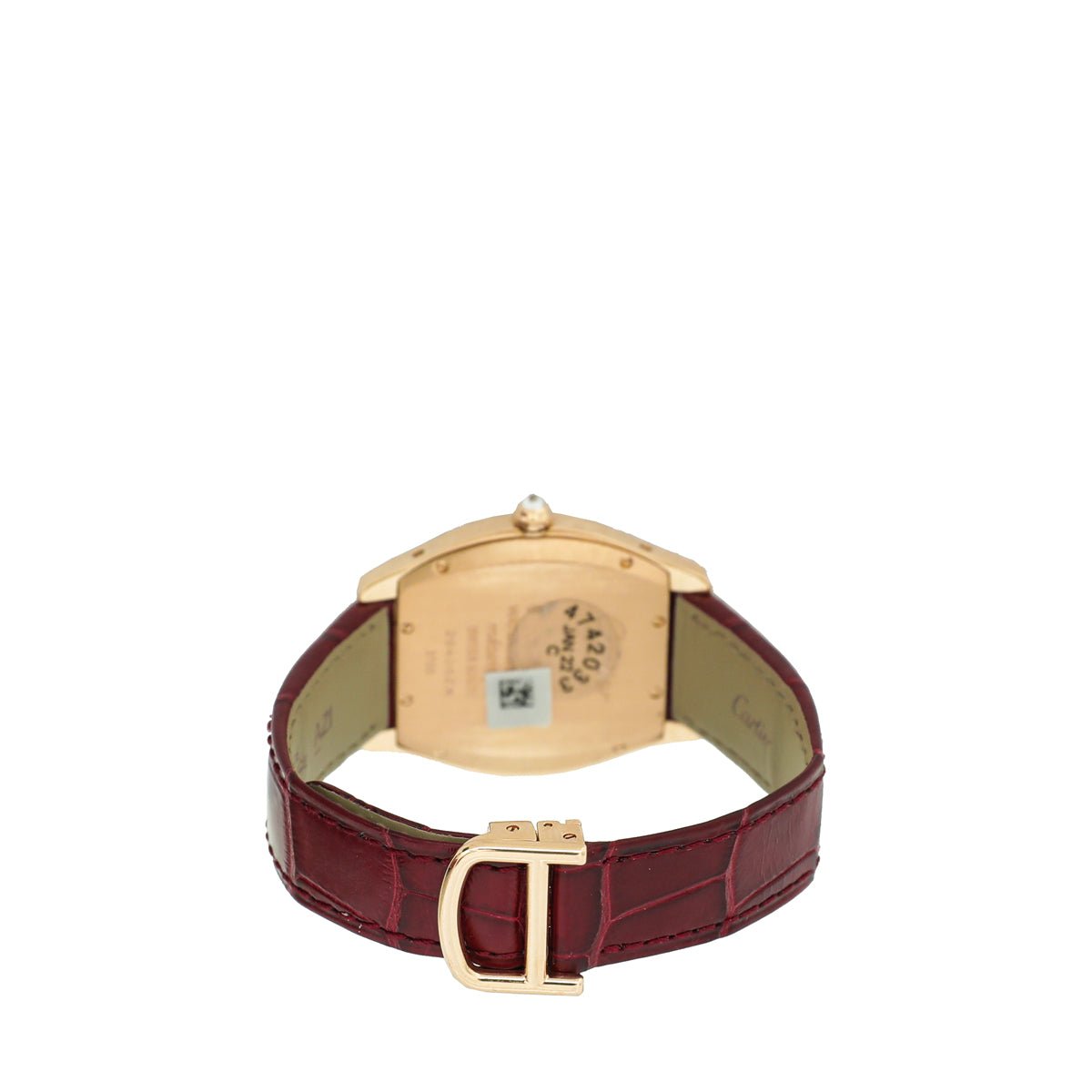 Cartier 18K Rose Gold Case Diamond Medium Model Mechanical Movement Tortue Watch-Cartier-THE CLOSET