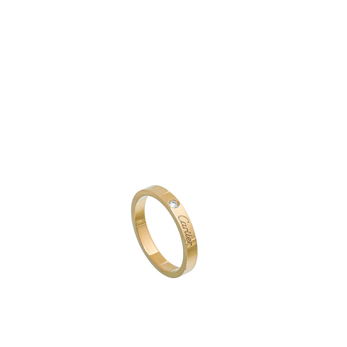 Cartier 18K Rose Gold Diamond C De Cartier Wedding Band Ring 58-Cartier-THE CLOSET
