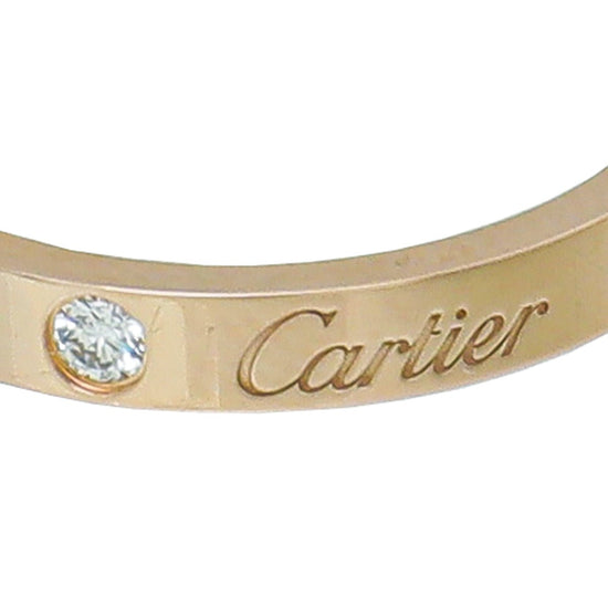 Cartier - Cartier 18K Rose Gold Diamond C De Cartier Wedding Band Ring 58 | The Closet